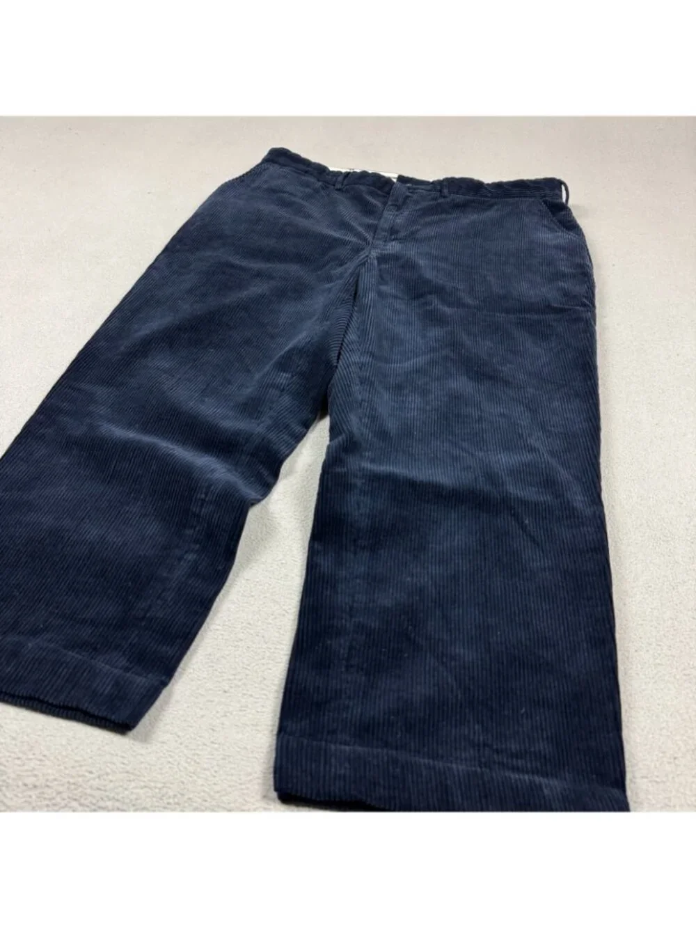 Polo Ralph Lauren Corduroy Pants 40x30 Mens Navy Blue Straight Leg Trousers VTG